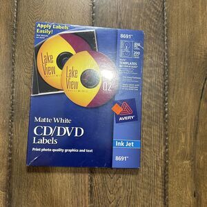 Avery Inkjet CD Labels Matte White 100 Pack 8691 New Sealed